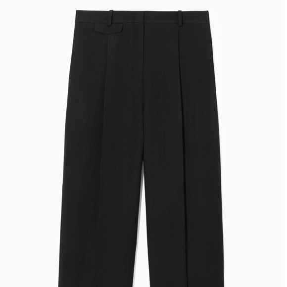 COS Wide Leg Pleated Linen-Blend Pants - Picture 5 of 9